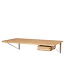 AB019 Wall Desk, Oiled oak , With oiled oak drawer, right