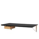 AB019 Wall Desk, Laminate black , With oiled oak drawer, left