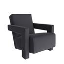 Utrecht Armchair, Ortigia, Anthracite, Cross stitch seam natural