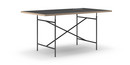 Eiermann Table, Linoleum black (Forbo 4023) with oak edge, 160 x 90 cm, Black, Vertical,  centred (Eiermann 2), 100 x 66 cm