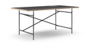 Eiermann Table, Linoleum black (Forbo 4023) with oak edge, 180 x 90 cm, Black, Vertical,  offset (Eiermann 2), 135 x 78 cm