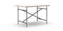 Eiermann Table, White melamine with oak edge, 120 x 80 cm, Black, Vertical,  centred (Eiermann 2), 100 x 66 cm