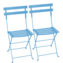 Bistro Folding Chair Set of 2, Maya blue