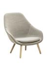 About A Lounge Chair High AAL 92, Hallingdal - warm grey, Lacquered oak, With seat cushion