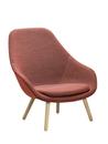 About A Lounge Chair High AAL 92, Steelcut Trio 515 - light pink, Lacquered oak, With seat cushion