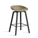 About A Stool AAS 32, Kitchen version: seat height 64 cm, Black lacquered oak, Clay 2.0