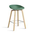 About A Stool AAS 32, Kitchen version: seat height 64 cm, Lacquered oak, Teal green 2.0