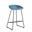 About A Stool AAS 38, Kitchen version: seat height 64 cm, Steel black powder-coated, Azure blue 2.0