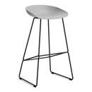 About A Stool AAS 38, Bar version: seat height 74 cm, Steel black powder-coated, Concrete grey 2.0