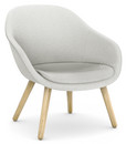 About A Lounge Chair Low AAL 82, Divina Melange 120 - light grey, Lacquered oak, With seat cushion