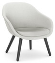 About A Lounge Chair Low AAL 82, Divina Melange 120 - light grey, Black lacquered oak, With seat cushion