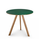Copenhague Round Table CPH20, Ø 90 x H 74, Lacquered oak, Linoleum green