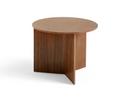 Slit Table, Wood, H 35,5 x Ø 45 cm, Walnut lacquered