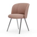 Mikado Side Chair, Aluminium polished, Nubia, Ivory / peach, Felt pads for hard floor surfaces