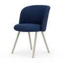 Mikado Side Chair, Aluminium powder coated chalk, Plano, Blue / coconut, Felt pads for hard floor surfaces