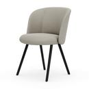 Mikado Side Chair, Aluminium powder coated basic dark, Plano, Parchment / cream white, Glides for carpets