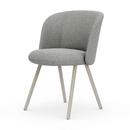 Mikado Side Chair, Aluminium powder coated chalk, Nubia, Cream / sierra grey , Felt pads for hard floor surfaces