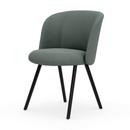 Mikado Side Chair, Aluminium powder coated basic dark, Dumet, Sage / steel blue, Felt pads for hard floor surfaces