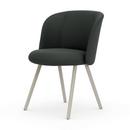 Mikado Side Chair, Aluminium powder coated chalk, Plano, Sierra grey / nero, Glides for carpets