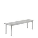 Linear Steel Bench , L 170 x W 39 cm, Warm galvanized steel