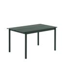 Linear Steel Table, L 140 x W 75 cm, Dark green