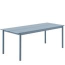 Linear Steel Table, L 200 x W 75 cm, Pale blue