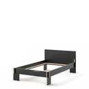 Siebenschläfer, 120 x 200 cm, With headboard, Black, Without slatted base