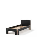 Tagedieb, 90 x 220 cm, With headboard, FU (plywood, birch) black, Anthracite, With rollable slatted base