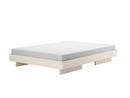 Zians Bed, 160 x 200 cm (Medium), Without headboard, Waxed ash with white pigment