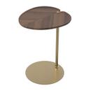 Leaf-1 Side Table, Oval, Brass, bronzed, Walnut natural oiled