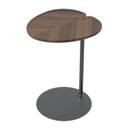 Leaf-1 Side Table, Oval, Brass, coloured black, Walnut natural oiled