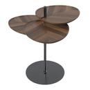 Leaf-3 Side Table, Brass, coloured black, Walnut natural oiled
