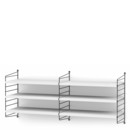 String System Shelf M, 30 cm, Black, White lacquered