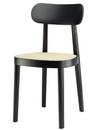 118 / 118 M Chair, Black stained beech, Cane-work (with supporting mesh underneath seat)