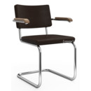 S 32 PV / S 64 PV Pure Materials Cantilever Chair, Nappa Leather dark brown, Walnut