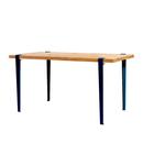 Balthazar dining table, Reclaimed oak, Mineral blue