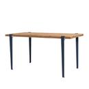 Balthazar dining table, Reclaimed oak, Mineral blue