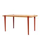 Balthazar dining table, Reclaimed oak, Terracotta red