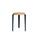 LOU Stool, solid wood, Solid oak, Mineral blue