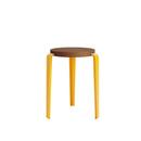 LOU Stool, solid wood, Tinted oak, Sunflower yellow