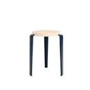 LOU Stool, solid wood, Solid beech, Mineral blue