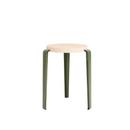 LOU Stool, solid wood, Solid beech, Rosemary green