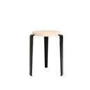 LOU Stool, solid wood, Solid beech, Graphite black