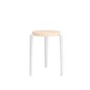 LOU Stool, solid wood, Solid beech, Cloudy white