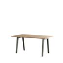 New Modern Dining Table rectangular, Metal/wood, 160 x 95 cm, Oak finish, Eucalyptus grey