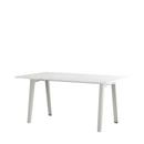 New Modern Dining Table rectangular, Metal/recycled plastic, 160 x 95 cm, Cloudy white