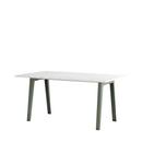 New Modern Dining Table rectangular, Metal/recycled plastic, 160 x 95 cm, Eucalyptus grey