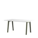 New Modern Dining Table rectangular, Metal/recycled plastic, 160 x 95 cm, Rosemary green