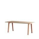 New Modern Dining Table rectangular, Metal/wood, 190 x 95 cm, Oak finish, Ash pink