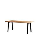 New Modern Dining Table rectangular, Metal/wood, 190 x 95 cm, Reclaimed oak, Graphite black